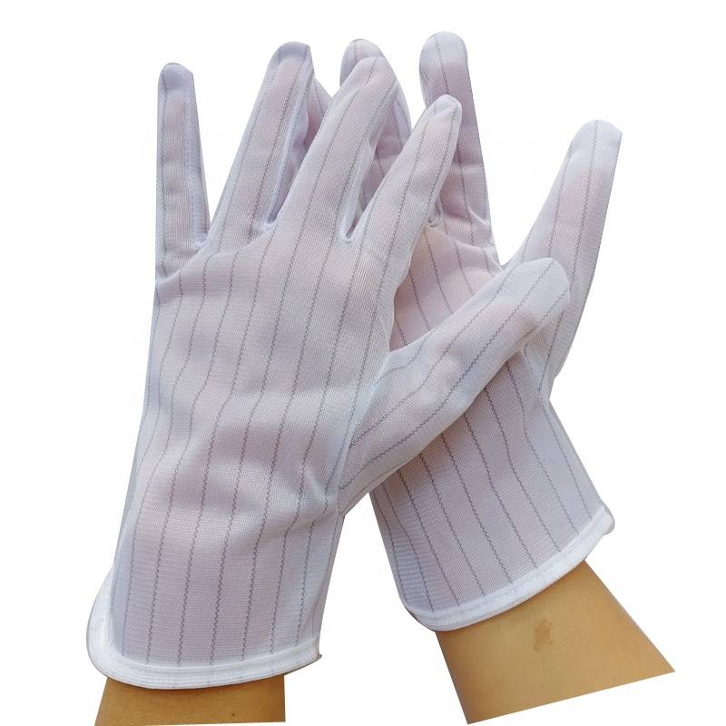 white polyester conductive gloves antistatic ESD Gloves