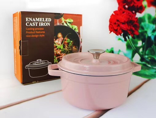 Enamel cast iron casserole saucepan