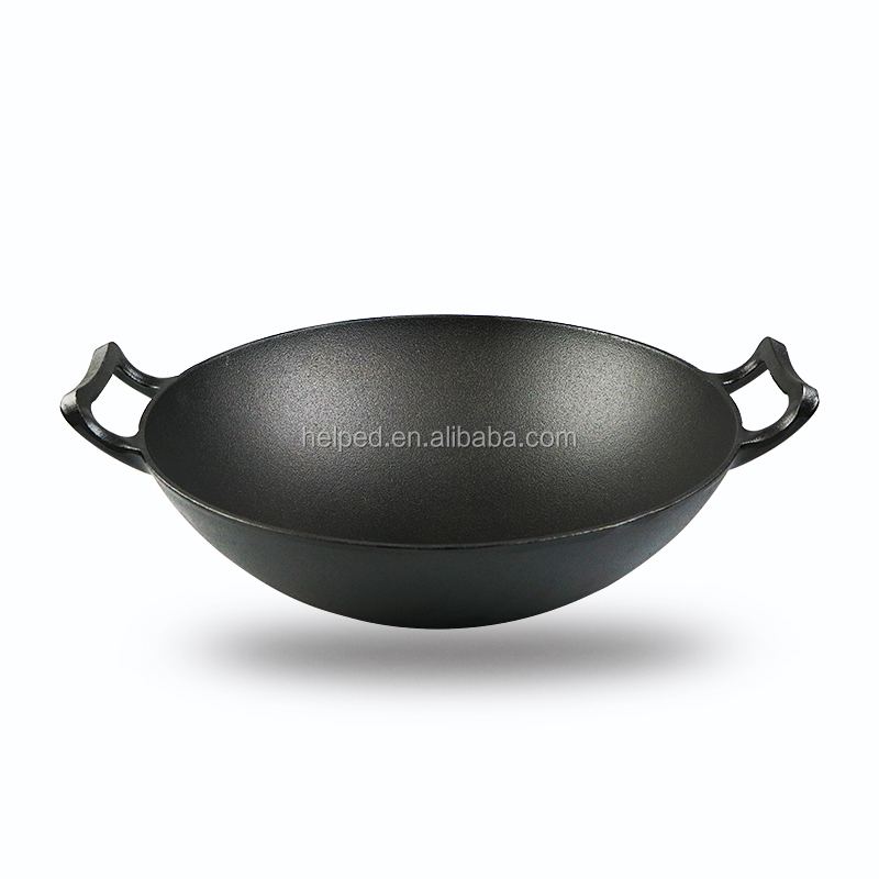 Pyöreä valurautainen wok/keittiön ruoanlaitto/aasialaiset keittiövälineet