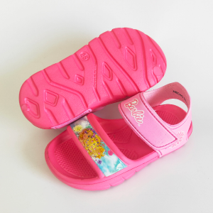 Sandália infantil EVA 2022 Barbie sapato superior com remendo de PVC