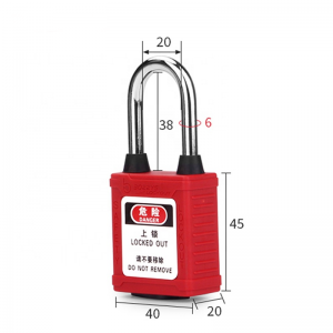 38mm Top Security Industrial Insulation Lockout Durable Plastic Nylon Shackle Keyed Different Safety Gembok