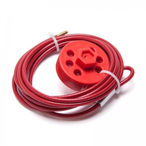 휠 유형 빨간색 2m 케이블 타이 잠금 장치 QVAND 밸브 케이블 안전 잠금 장치