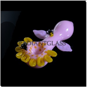 4 Inch Glass Pipe Highly Color Cixare Hand Pipe Bee And Flower