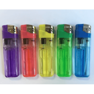 Fuda Transparent Plastic Open Flame Lighter Producent Engros Små og bærbare engangs elektroniske lightere med belysning
