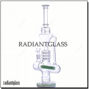 Inline Percolator Bong Straight Recycler Hookahs Ice Catcher Water Pipe