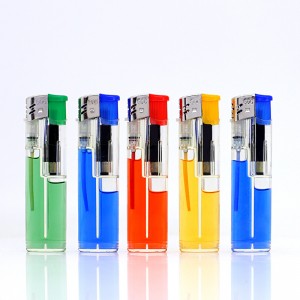 Transparent Thickened Thickened-Bopaki ba Mmala Gase Open Flame Lighter Free Printing Plastic Disposable Lighter