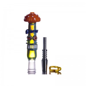 Smoking Accessories Nectar Collector Collorful Kit Titanium Tips DAB Glass Straw Oil Rigs Smoking Glass Pipe