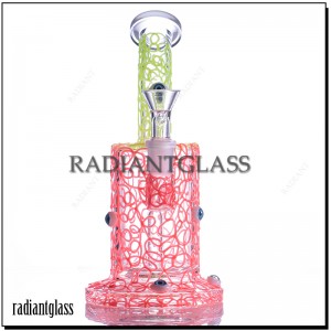 Glow In the Dark Glass Bongs Water Pipe Hookah Smoking Bent Neck Novelty Bong Colorful With Eyes