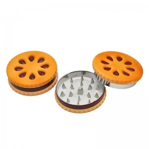Magnetic Cookie Tabaco grinder 2 Matakai 2 Ƙarin Ƙarfe Mai Busassun Ganye Crusher