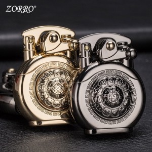 Neue Zoro Zorro Rocker Arm Sechs Zeichen Wahre Wort Zwölf Sternzeichen Rüstung Rotierenden Kreis Uhr Feuerzeug z620