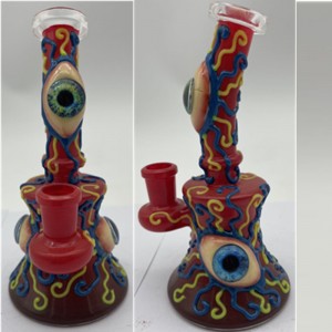 Μοναδικού σχεδιασμού Dab Rigs Glass Bong με Cool Δόντι και Διακόσμηση ματιών Glass Water Pipe