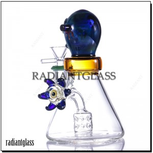 Lupum 6.6″ Showerhead Perc Glass Bong Aqua Pipe