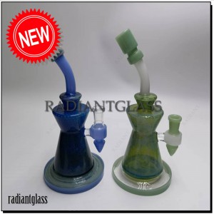 Slàn-reiceadair New Glass Bong Bent Neck Hookah Shisha Dab Rig