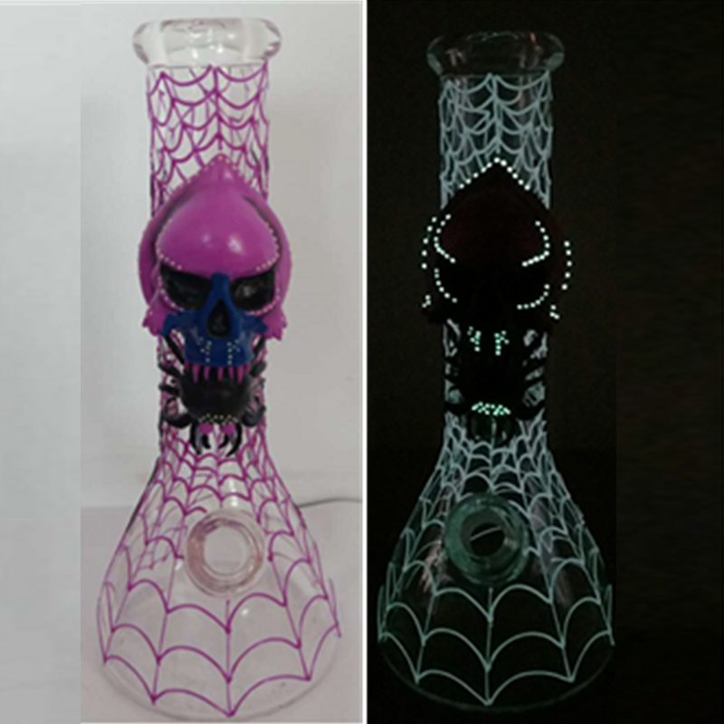 12,5 tuumaa Pimeässä hohtava 3D-lasilasi Bong