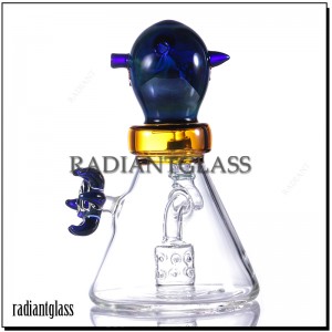 Grousshandel 6.6 ″ Duschkopf Perc Glass Bong Waasserpipe