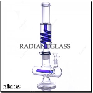 Wholesale Freezable Coil Bong Tobacco Glycerin Water Pipe Inline Perc