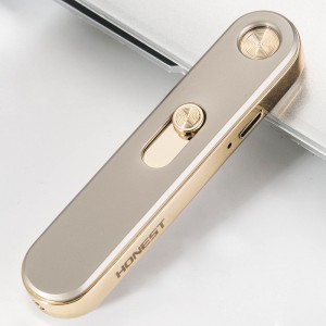 usb rechargeable lighter ultra-thin windproof metal lighter