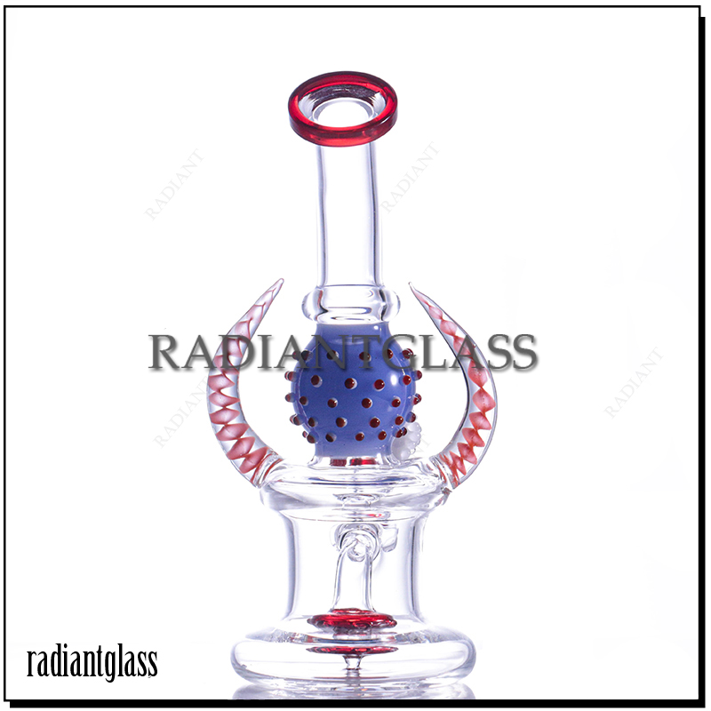 Bong Glass Glass 8,5 Inch (Kasek belaş tê de) Boriya Avê ya Twisted Horns