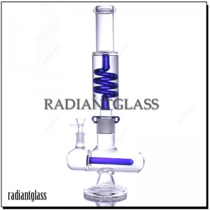 Wholesale Freezable Coil Bong Tobacco Glycerin Water Pipe Inline Perc