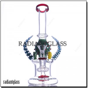 Wholesale Hookah Novelty Glass Bong Multicolor Bull Horn Shape Twisting Process