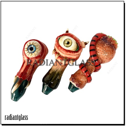 5inches 150g approx. 3D novelty glass pipe hand spoon pipes