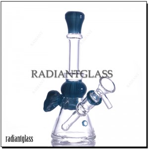 Bow-Knot Beaker Bong Glass Water Pipe - Blue And Purple