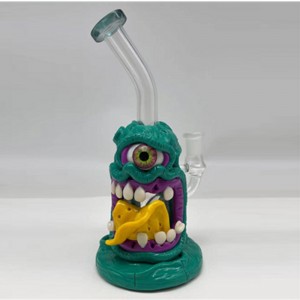 Μοναδικού σχεδιασμού Dab Rigs Glass Bong με Cool Δόντι και Διακόσμηση ματιών Glass Water Pipe