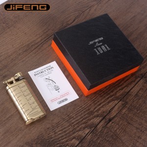 Encendedor de gas retro encendedor de molienda de cigarrillos, barra de presión, mechero multifuncional, caja de regalo JF003