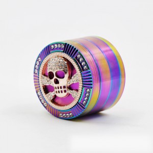 Herb Grinder Skull Icon Design Neon Colored Weed