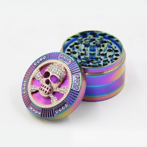 Herb Grinder Skull Icon Design Neon Colored Weed
