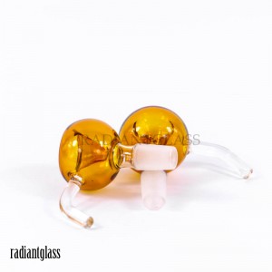 Bong Bowl 14mm Amber Glass Uban sa Curved Handle Smoking Accessories Para sa Tubig Tubig O Oil Rig