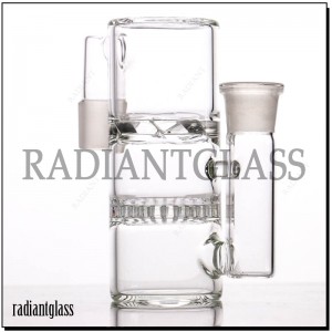 Clear 14mm Male 19mm Joint Two Honeycomb Perc Smoking Accessories Ash Catcher