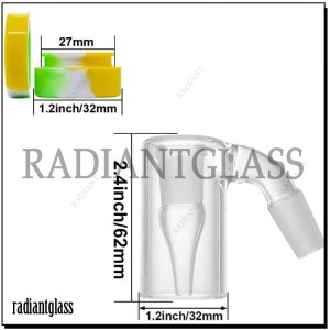 14.5mm Male to Female 45 Degree Glass/Silicone Ash Catcher