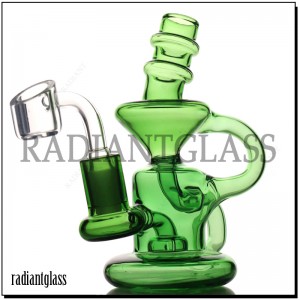 အလတ်စား Klein Recycler Bong Glass ရေပိုက် Dab Oil Rigs Awesome Showerhead Perc Bowl Quartz Banger