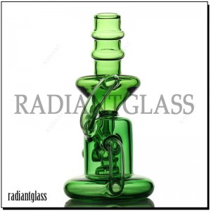 Medium Klein Recycler Bong Glass Water Pipes Dab Oil Rigs Awesome Showerhead Perc Bowl Quartz Banger