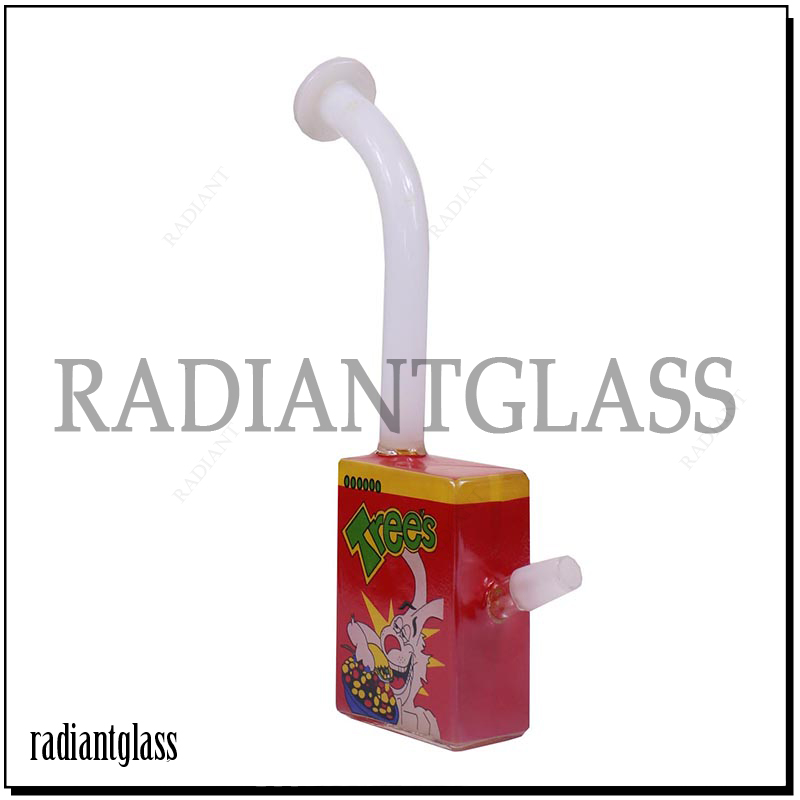9″ Bent Neck Red Cixare Case Shaped Glass Bong