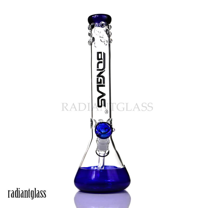 Spots Around Mouth Beaker Bong with Colored Bottom