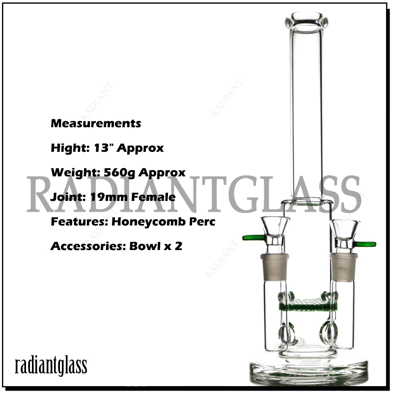 13 ” Glass Heavy Bong Honeycombe Water Pipe
