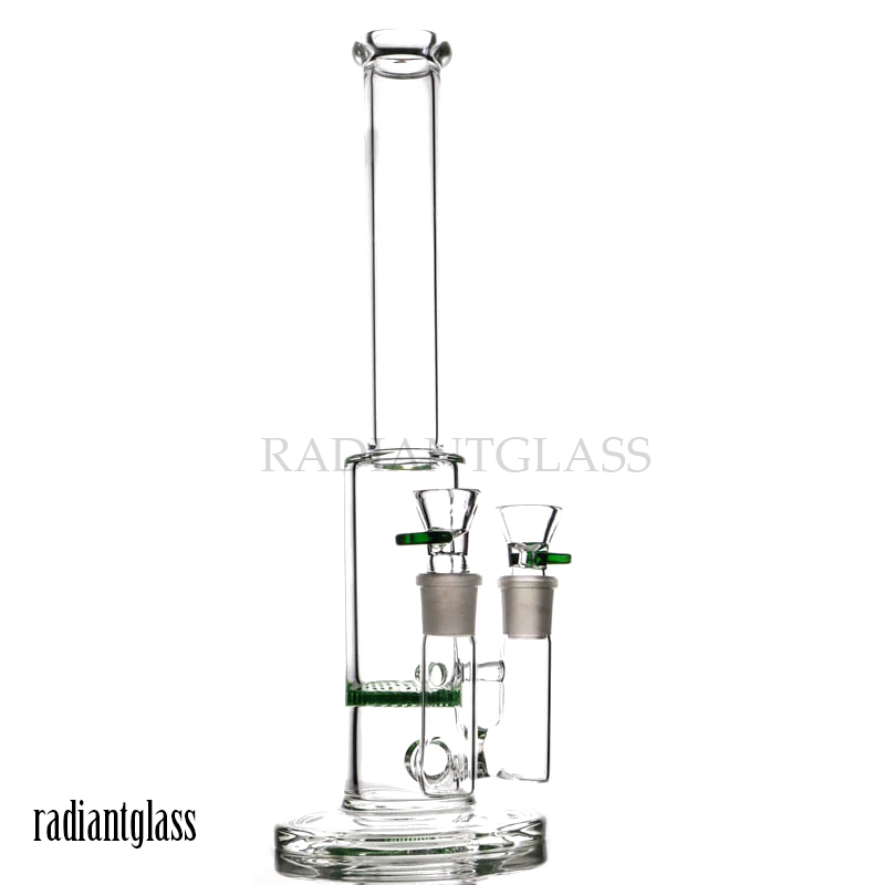 Double Joints Single Honeycomb Perc Straight Bong