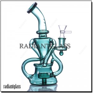 9 Inches Recycler Shower Head Glass Bong With Accessories
