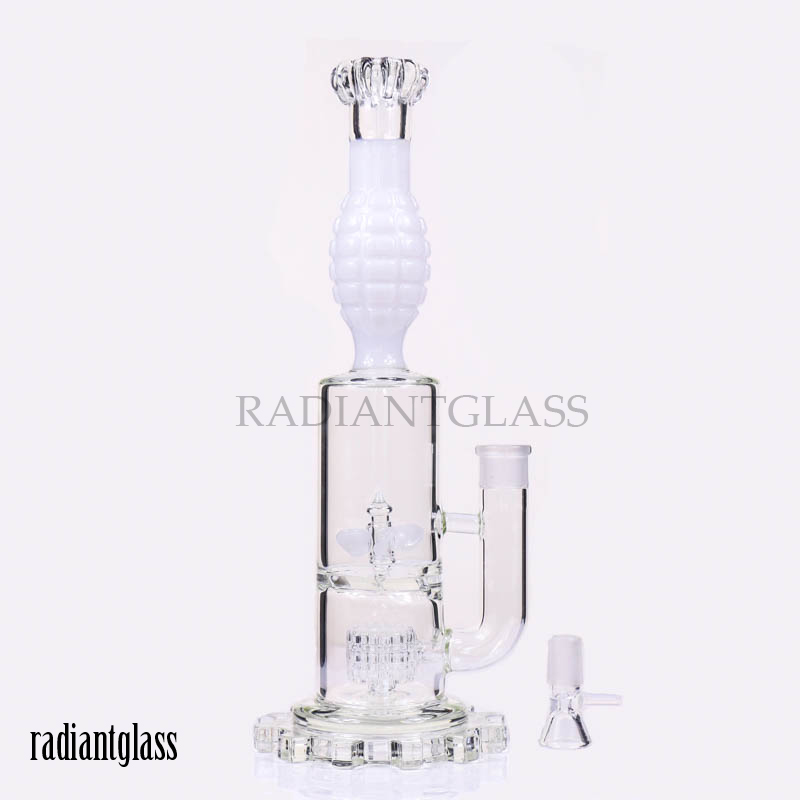 Straight Dab Rig With Barrel Perc |13,3 Inches