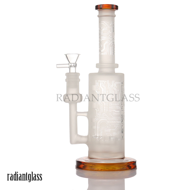 Frosted Mixed Color Straight Glass Bong