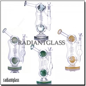 Two Ball Spring Perc Style Glass Water Pipe