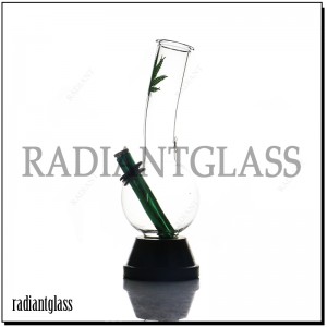 9,5 Inch Glass bong cixare avê boriyeke avê Weed Leaf Print