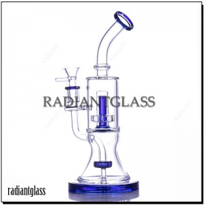 8 inches Bent Neck Bong Showerhead Perc Water Pipe