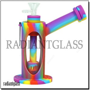 Rig Bong Dab Silikon 7 Inci -Rainbow