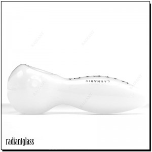 Jumla 4″ maziwa nyeupe Raider Spoon Glass Bomba