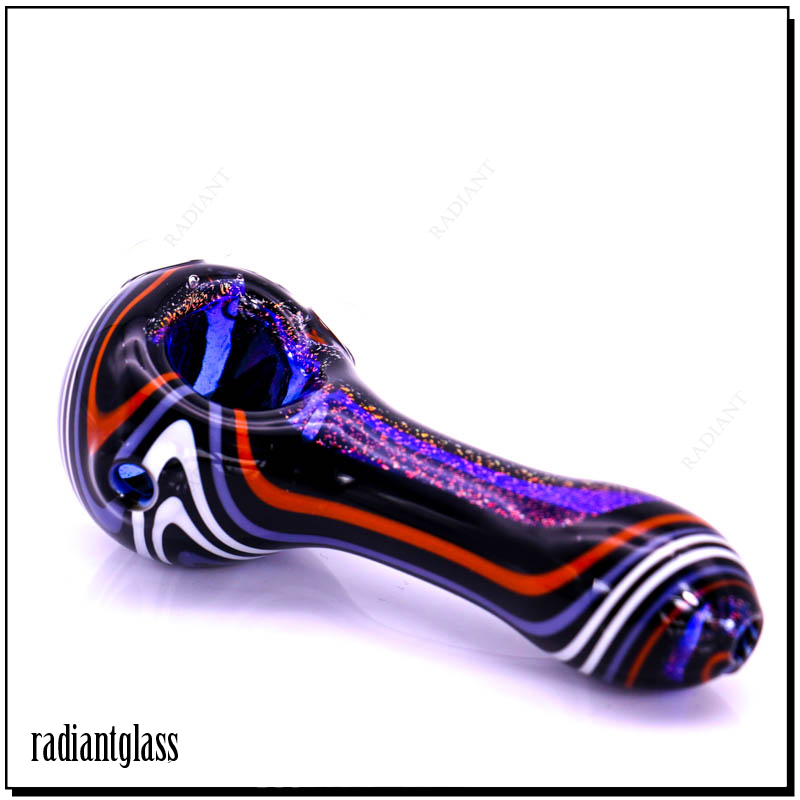 Flash Of Light Strip Colored Tobacco Glass Pipe