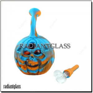 6 tuuman Halloween Pumpkin Skull silikoni Bong irrotettava lasikulho vesiputken kuplitin