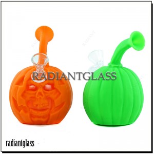 6 Inci Halloween Pumpkin Skull Silicone Bong Removable Glass Bowl Water Pipe Bubbler